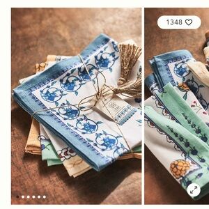 Anthropologie Turkuaz Kitchen Posy Napkins